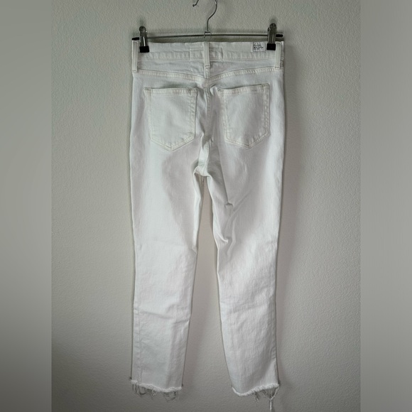 FRANK & EILEEN Cork Distressed Hem White Denim Slim Jeans SZ 26 - Picture 9 of 12